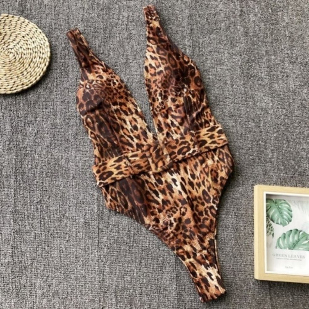 Boutique Leopard Print One Piece Swimsuit